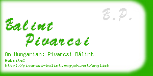 balint pivarcsi business card