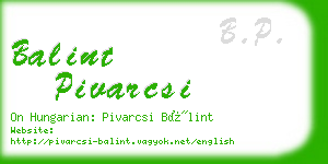 balint pivarcsi business card